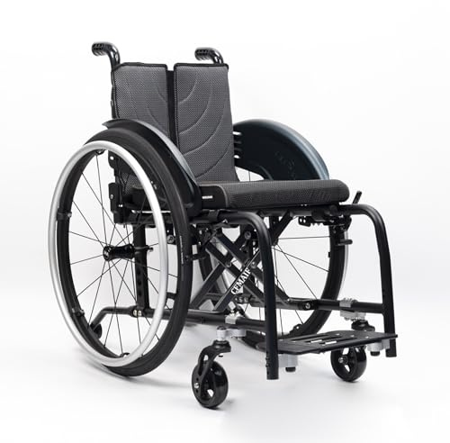 CFMAIF Rullstol, vikbar lätt aluminiumrullstol med självdrift, ultralätt reserullstol, avtagbara fotstöd, handbroms (grön, 36 cm/14,1 tum)