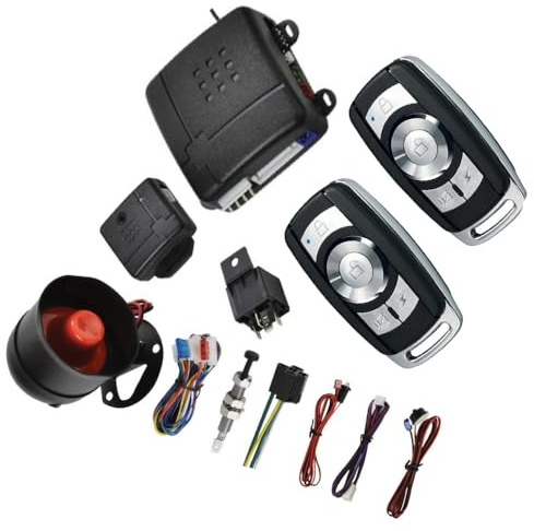 Riloer Kit de système d'entrée sans clé de voiture avec 2 télécommandes Contrôle sans effort Compatible avec tout véhicule équipé de systèmes de verrouillage centralisé nécessitant un verrouillage