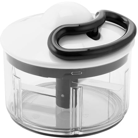 Tefal 5-Second Chopper K13303 Without Electricity Capacity 500ml Multi-Screaser for Vegetables, Fruits, Onions, Nuts, Garlic, Baby Food, White/Black/Transparent