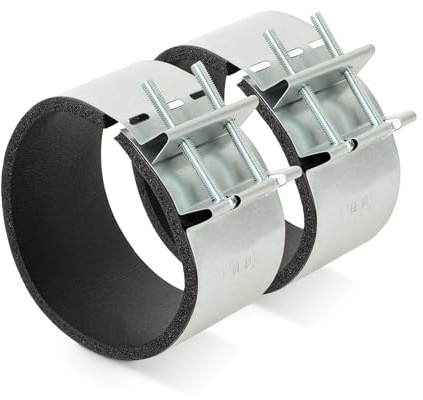 neverest® MAN 100 mm fästmanschett – förzinkad, skumgummitätning | Rörfläktanslutning DN100 | Ljud- och vibrationsdämpning | Ventilationsanslutningsadapter 2 stycken