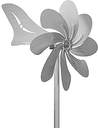 Skarat A1007 - steel4you XXL Windrad Windmühle Speedy40 Plus aus Edelstahl (40cm Rotor-Durchmesser), kugelgelagert, mit Windfahne (360° Grad drehbar) - Made in Germany (75cm)
