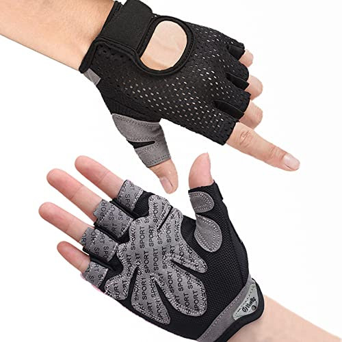 Hually Fitness Handschuhe, Trainingshandschuhe,rutschfest Gewichtheben Handschuhe,extra leicht und atmungsaktiv für Bodybuilding, Crossfit,Krafttraining,Fahrrad Fahren,Damen&Herren(L)