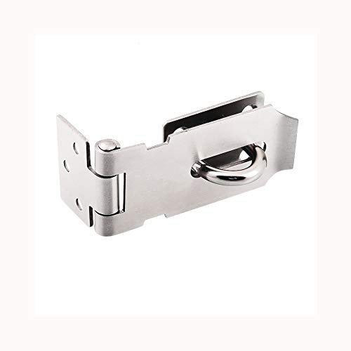 Loquet à cadenas en Acier Inoxydable, Loquet Robuste et Agrafe avec Vis, Fermoir de Porte, Verrou de Portail, Abri de Jardin, Cadenas pour Porte, Fenêtre, Armoire, Cage pour Animal Domestique (Petit)