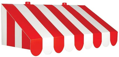 Fun Express 3D Red & White Circus Awning - Carnival Birthday Party Decor - VBS Vacation Bible School Supplies/Decor - 1 Piece