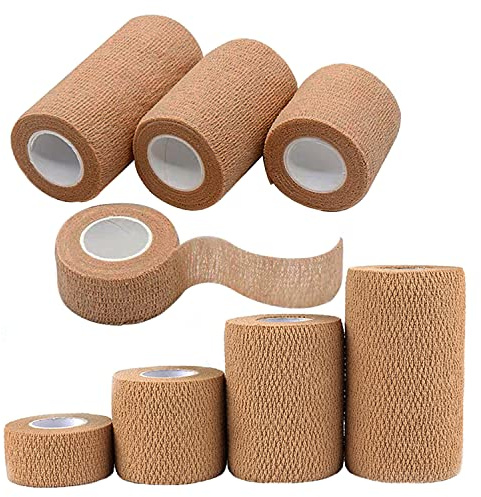 Self Adhesive Bandage Multi Size, Cohesive Medical Tape, Breathable Waterproof Elastic Athletic Non-Woven Bandage, 8 Rolls Sports Wrap Tape for Wrist and Ankle