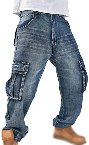 Pantaloni Cargo Pantaloni Jeans Uomo Pantaloni Hip Hop Baggy Jeans Vintage Loose Fit Jeans Denim Pantaloni Hipster Pantaloni Street Dance Pantaloni Larghi Pantaloni Streetwear