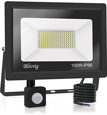 led strahler mit bewegungsmelder außen 100W,10000LM LED Strahler Außen mit Bewegungsmelder IP66 Scheinwerferled aussenstrahler mit bewegungsmelder Kaltes Weiß 6000K Außenstrahler LED Fluter Flutlicht