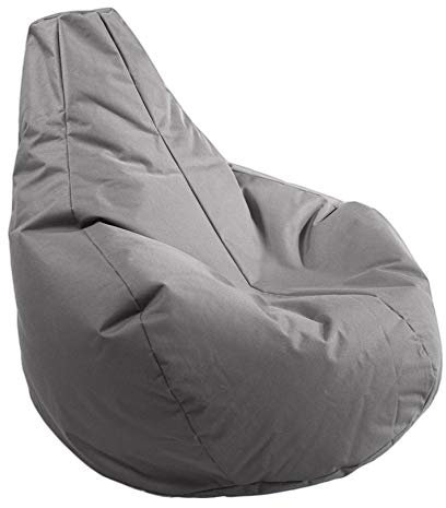 AD.CON Outdoor & Indoor Sitzsack Gamer mit EPS-Perlen Füllung, Puff, Relax-Sessel, Sitzkissen, Bodenkissen, Bean Bag, 225L Grau