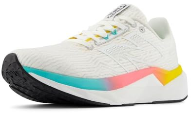 New Balance Women's FuelCell Propel V5 Running Shoe, White/Cyber Jade/Ginger Lemon, 6.5 UK