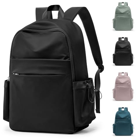 HYC00 Schulrucksack Damen Causal Travel Schultaschen 14 Zoll Laptop Daypack Bookbag für Teenager Mädchen Boys College-Rucksack Leichter Rucksack Wasserabweisend Bookbag Men Work Daypack,Schwarz