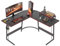 Cubiker L Shaped Gaming Desk Computer Office Desk, 120 cm Corner Table with Large Monitor Stand for Home Office Study Writing Workstation, Carbon Fiber Black