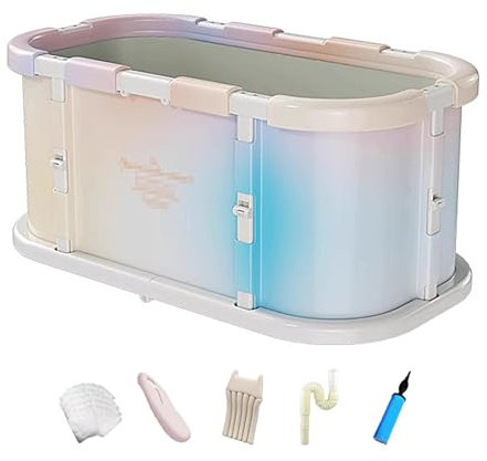 Bañera Plegable Adulto con Funda, Bañera Portatil Adulto, 120 * 65 * 55cm, Bañeras Exentas Bañera Exterior Ideal para SPA en El Hogar No Requiere Instalación