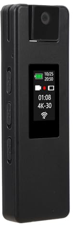 Wearable -videokamera, 4K HD -byggd WiFi Hotspot Body Video Recorder, 180 Graders Roterande Linsrörelsedetekteringskamera med Klipp, Slinginspelning, Stöder små Minneskort 512 GB