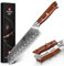 XINZUO 18cm Santoku Knife, Japanese Style,High Carbon 67 Layers Damascus Steel, Ergonomic Rosewood Handle, Suitable for Home, Restaurant