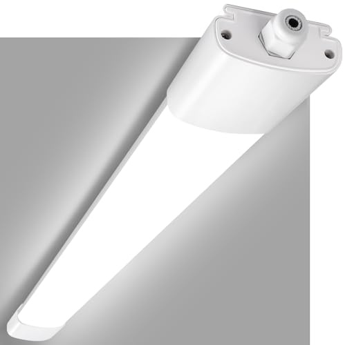 LED Feuchtraumleuchte 120CM mit 36W 3960LM, Deckenleuchte Feuchtraum Flach Feuchtraumlampe Wasserdicht IP65, 4000K Neutralweiß Werkstattlampe, Kellerleuchte, Wannenleuchte für Büro Garage Lager