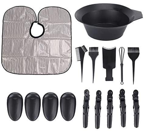 Professionell hårfärgningssats gör-det-själv-hårfärgningsborstar Set Salon Hårfärgningsverktyg med färgskål Highlight Board Öronskydd för hemmasalongsbruk ABS-plast 16 delar