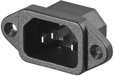 CABLEPELADO Connettore IEC C14 maschio | Connettore di alimentazione C14 | IEC 320 C14 | 10 A 250 V | Collegamento con saldatura | Adatto per montaggio su pannello telaio