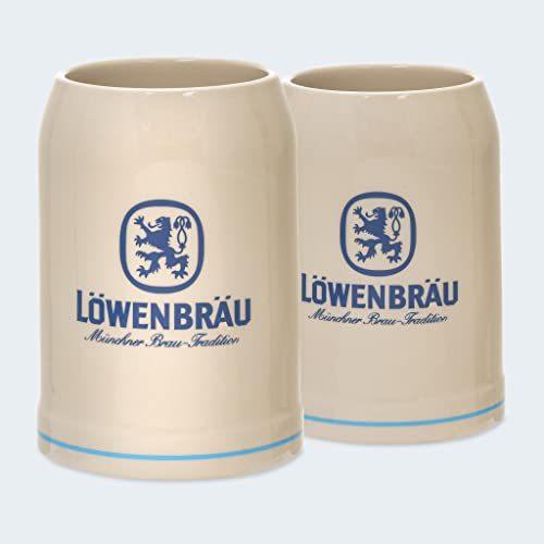 Zum Franziskaner - Löwenbräu | Das Original | Traditioneller Tonkrug | im Set aus 6 Stück à 0,5 Liter