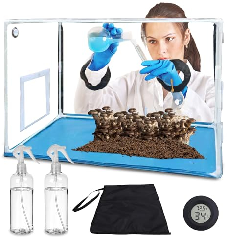 Large Mushroom Growing Room Kit Still Air Box, High-Visibility Tear-Resistant Wrinkle Resistant Mycology Mushroom Grow Tent, Fume Hood Propagation Breeding Stations for Mushroom Spores Substrate