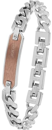JOOP! Identarmband Edelstahl Herren Armschmuck, 18,5+1,5+1,5 cm, Silber, Kommt in Schmuck Geschenk Box, 2038040