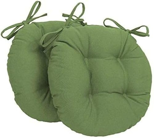 Corredocasa 2 Cuscini Sedie Cucina Made in Italy Copri Sedia Trapuntato Rotondo Cuscino Coprisedia Tinta Unita con Laccetti Set Coprisedie Cuscini da Sala Pranzo per Soggiorno o da Esterno (Verde)