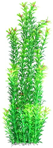 Piante decorative per acquario, 50 cm, pianta acquatica artificiale, grandi piante in plastica con fiori piante finte per acquario, decorazione da 50 cm
