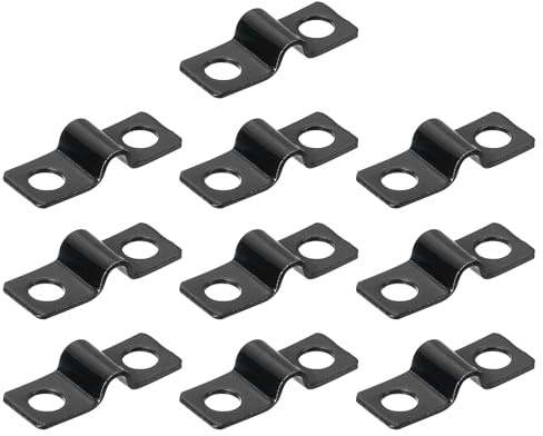 QUARKZMAN 100Pcs Collier en U, 3/16 Pouce(4mm) Collier à Tube en U à 2 Trous Support Lourd pour Conduits Câbles Fil Cordon, Noir