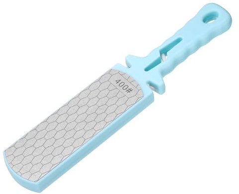 sourcing map Hand Sharpening Stone Whetstone, 400/1000 Grits 2 Side Diamond Large Sharpener 5 in 1 Multi Use Handheld Sharpen Tools with Ceramic and Tungsten Steel Scissor Slots
