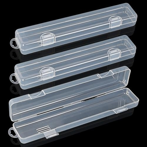 Mnsconkl Besteckbox für unterwegs,3 Stück 27cm Kunststoff Tragbarer Besteckkasten,Besteckdose to go,Wiederverwendbare Essstäbchen Löffel Gabel Aufbewahrungsbox für Outdoor,Reise,Camping,Schule