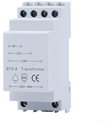 Türklingel-Transformator 8V 12V 24V Niederfrequenz-Spannungswandler für Haussicherheitssysteme mit einfacher Installation und zuverlässiger Stromversorgung für Türklingeln