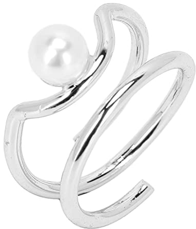 Domary Pearl Finger Nail Knuckle Rings Snygga Koppar Fingertopssmycken för Kvinnor Tjejer med Elektropläterad Koppardesign