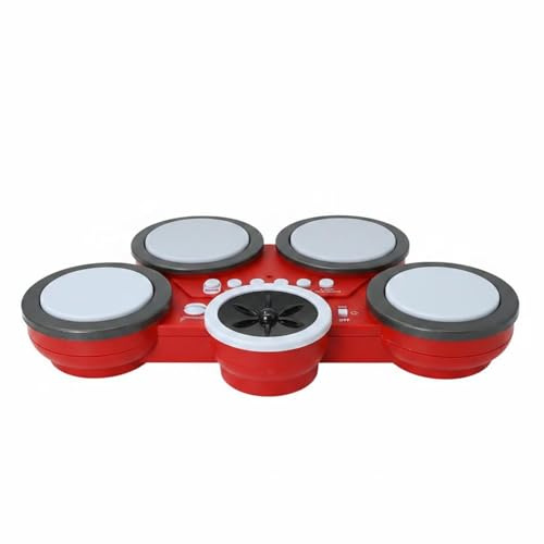 MagiDeal Tambour Enfant Électronique Jouet Musical Instrument Percussif Batterie Main Tapis Rythme Lumières pour Attirer l'Attention et Pratique Amusante , Rouge