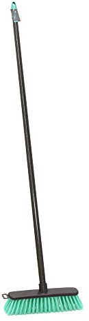 JVL 20-053TQ Lightweight Outdoor Hard Bristle Sweeping Brush Broom, Turquoise/Grey, Teal
