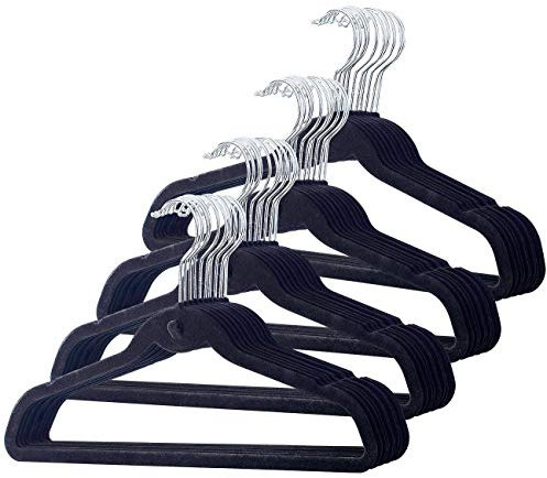 PEARL Bügel: 40er-Set Raumspar-Kleiderbügel, extra schmal (Kleiderbügel schmal rutschfest, Kleiderbügel Schrank, Koffer Organizer)