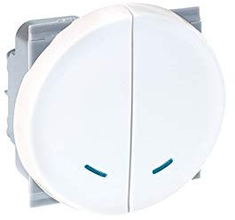 Double Va-et-vient lumineux Comète 1 poste - 10AX - Blanc