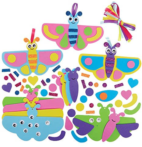 Baker Ross FX782 Motte - 8er-Packung, Mix-und-Match-Dekorationssets für Kinder aus Schaumstoff, Kunst und Basteln