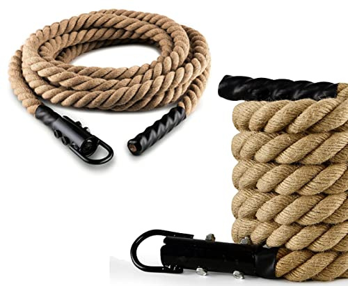 G5 HT SPORT Fune Corda da Arrampicata Diametro 38 MM | 4/5/6 MT | Canapa Intrecciata | Corda per Fitness Fune Arrampicata Potenziamento Allenamento Muscolare (4 MT)