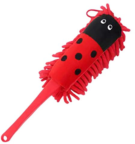 LOVIVER Doux Microfibre plumeau Brosse poussière nettoyant Brosse détachable Enfants Faire Semblant Jouet Polyvalent Lavable plumeau pour fenêtre de, Rouge