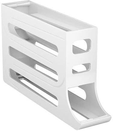 Birtern Huevera para Nevera, Caja de Almacenamiento de Huevos | Bandeja para Huevos con Ruedas automáticas de 4 Niveles,Contenedor de Almacenamiento de Alimentos para refrigerador, gabinete de Cocina