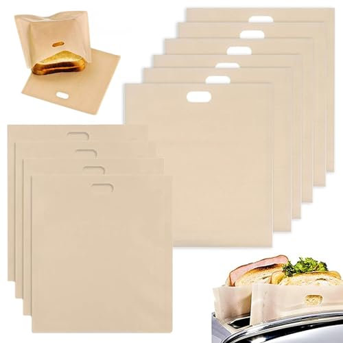 JOYVOX 5-Pack Reusable Nonstick Sandwich Toaster Bags, Assorted Sizes for Various Toasters, Perfect for Grilled Cheese and Snacks