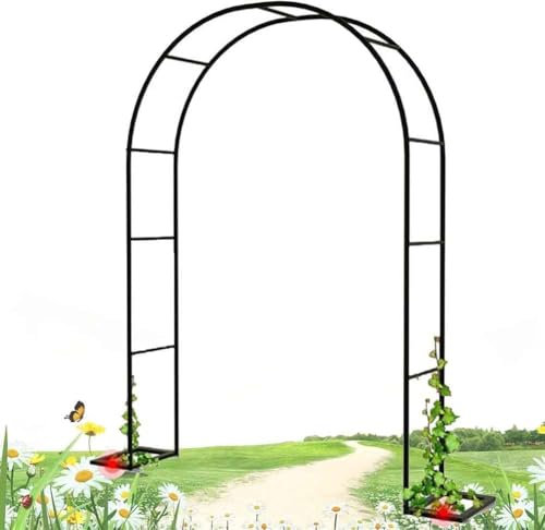 MISKYN Arco for Plantas De Metal for Rosal Trepador, Marco De Soporte De Jardín con Base, Arco Jardin Exterior, Negro 140X230cm 180X230cm 300X230cm,Verde,W3.5M*H2.2M