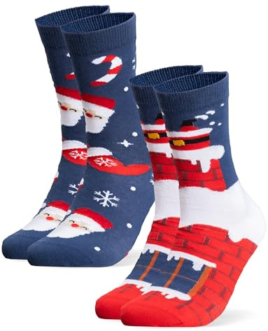 Occulto Jul Strumpor Män & Kvinnor 2 pack (modell: Santa) Blå 39-42
