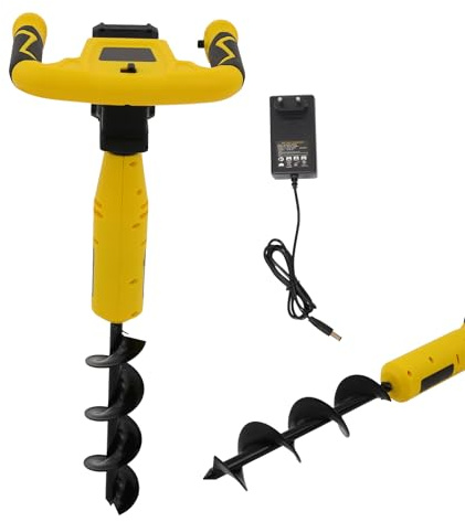 Levkitch Professional Akku-Erdbohrer Pfahlbohrer 20V 2000 mAh Gartenbohrer Bohrerlänge 30cm Erdbohrer Ø 8cm Earth Auger Fence Post Ground Hole Borrer Digger