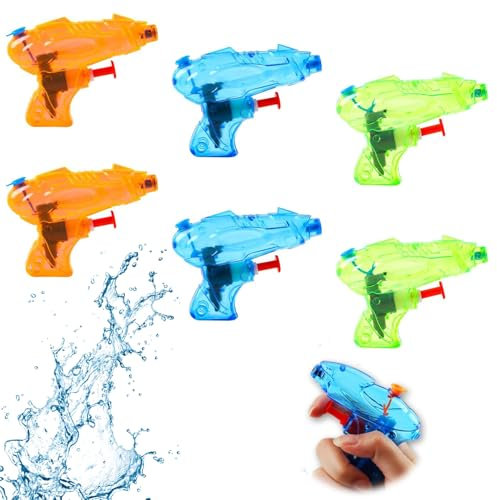 Wasserpistole, Spritzpistole, Wasserpistole Klein, Mini Wasserpistole, Wasserspritzpistolen, 6 Stück Water Blaster Spielzeug, für den Sommer im Freien, Wasserschlachten, Pool,Garten und Strand