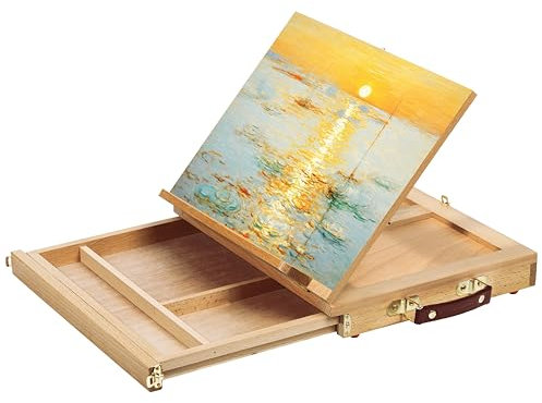 Chevalet de table en bois de hêtre - 34 x 26 cm - Pour dessiner des croquis, acrylique, aquarelle, crayon ou charbon