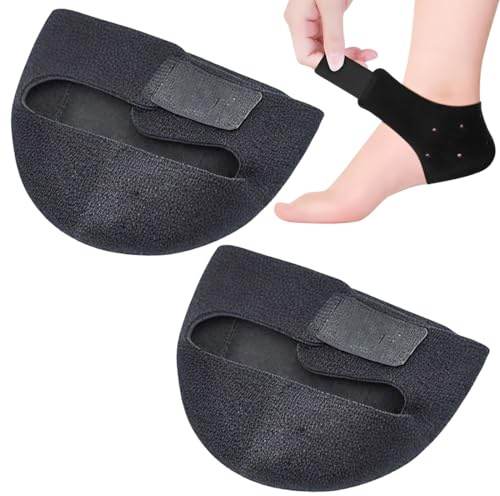 LAKPYN 2 pezzi Protezioni per talloni fasciite plantare Tacco Coppe per Donne Uomini Tacchi Spur Dolore Relief e Tendinite Tacco Secco Cracked, Nero,