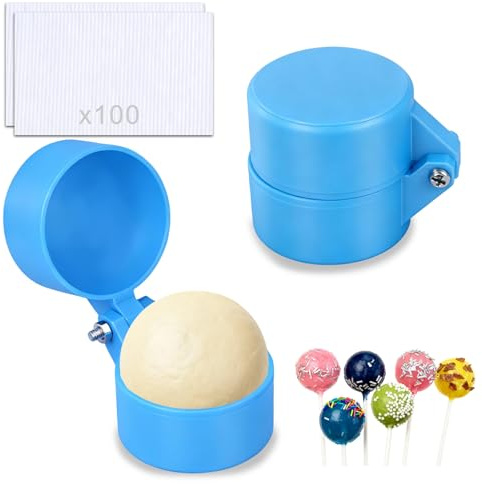 Lot de 2 moules à cake pop avec 100 bâtonnets - Imprimés en 3D - Pour cake pops, dessert DIY - Pour la maison, un mariage et une fête d'anniversaire