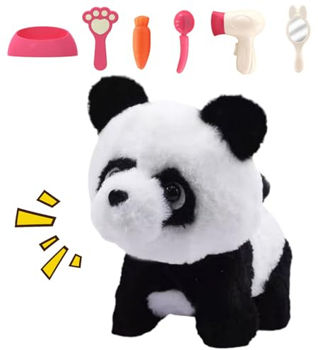 Générique Animal de Compagnie Interactif,Peluche Marcheuse avec Sons - Animal en Peluche Électronique,Cadeau pour Filles et Garçons de 3 Ans Noël Anniversaire Pâques