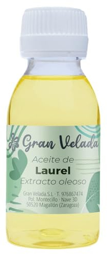 Gran Velada - Aceite de Laurel 1 L | Aceite Vegetal Profesional Purificante Tonificante y Revitalizante Natural | Materia Prima para Cosmética Facial Corporal y Capilar Jabones y Champús