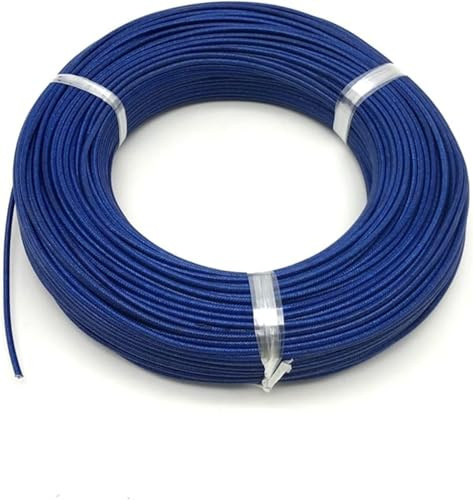 Elektrisk ledning, rörhus 5 meter ren koppar Elektrisk anslutningstråd 2,5 mm 2 mm 1,5 mm fyrkantig temperaturbeständig glasfibergummibelagd jordelektronik (färg: röd, storlek: 1,5 mm2)(Blue,1.5mm2)